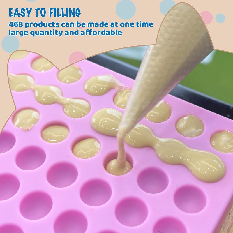 Mini Round Silicone Molds, 936 Cavities Semi Sphere Baking Moulds for Dog Tre... gallery