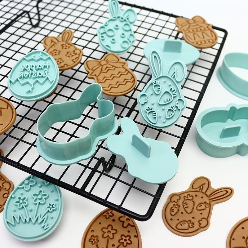 Easter Cookie Cutter Set 3d Rabbit Egg Biscuit Mold Plastic Baking Tool Decor gallery