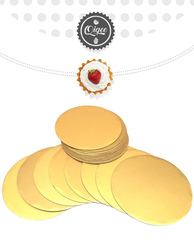 40 PCS 8 Inch Gold Round Cake Boards Circles Base Food Grade Cardboard gallery