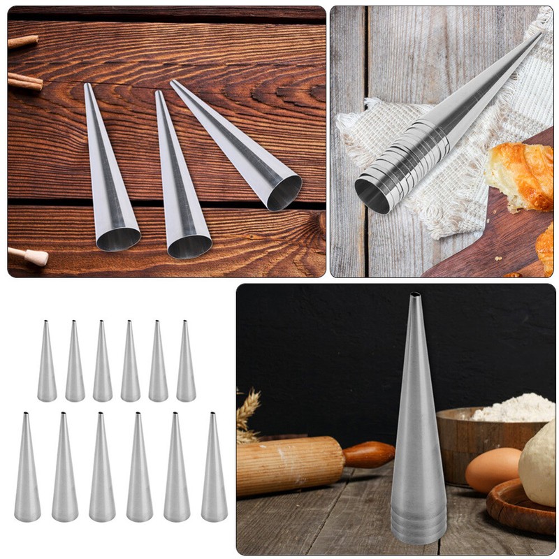 12Pcs Piping Stick Miss Cream Horn Molds Pastry Croissant Cones gallery