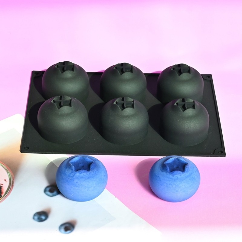 6 Cavity Silicone Cake Molds For Blueberry Shape Cake Dessert Making Accessories gallery