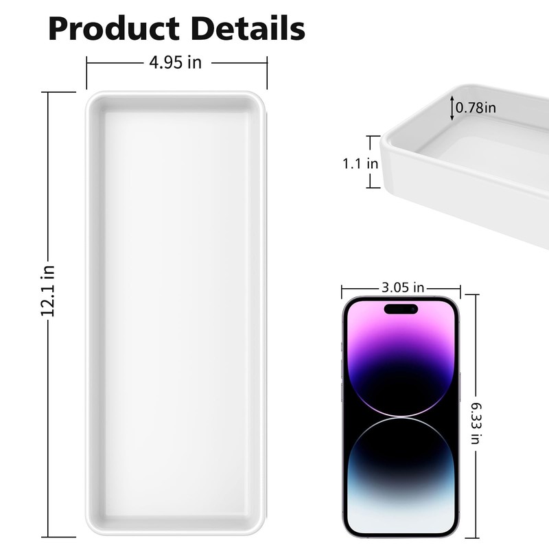 Gurygo 2 Pack 12" Countertop and Vanity Tray - Kitchen Tray for Soap Bottles ... gallery