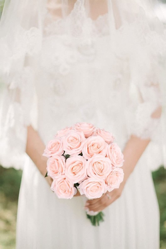 Lvefit Artificial Rose Flower Blush Flowers Pink Roses Silk Flowers 12 Pcs Long gallery