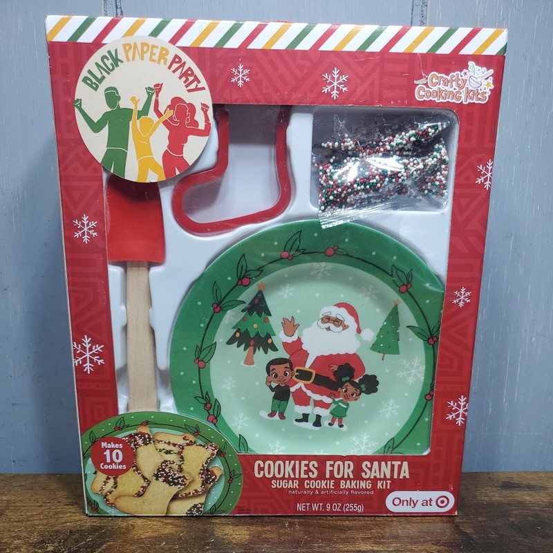 Black Paper Party Cookies for Santa Kit sugar cookie baking kit makes 10 cookies