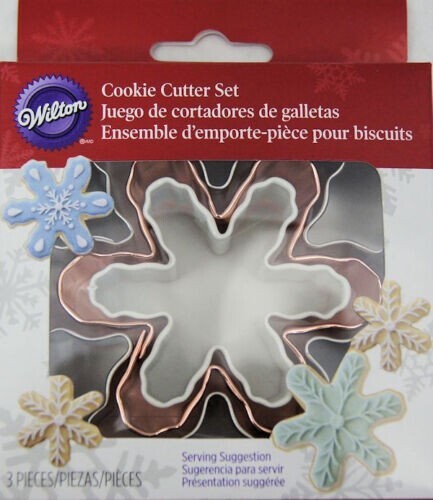 Wilton Snowflake 3 pc Metal Cookie Cutter Set - #2308-0570 - BRAND NEW gallery