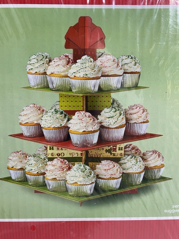 Wilton Treat Stand 3 Tier Cupcake Display Mini Seasonal Holiday Christmas gallery