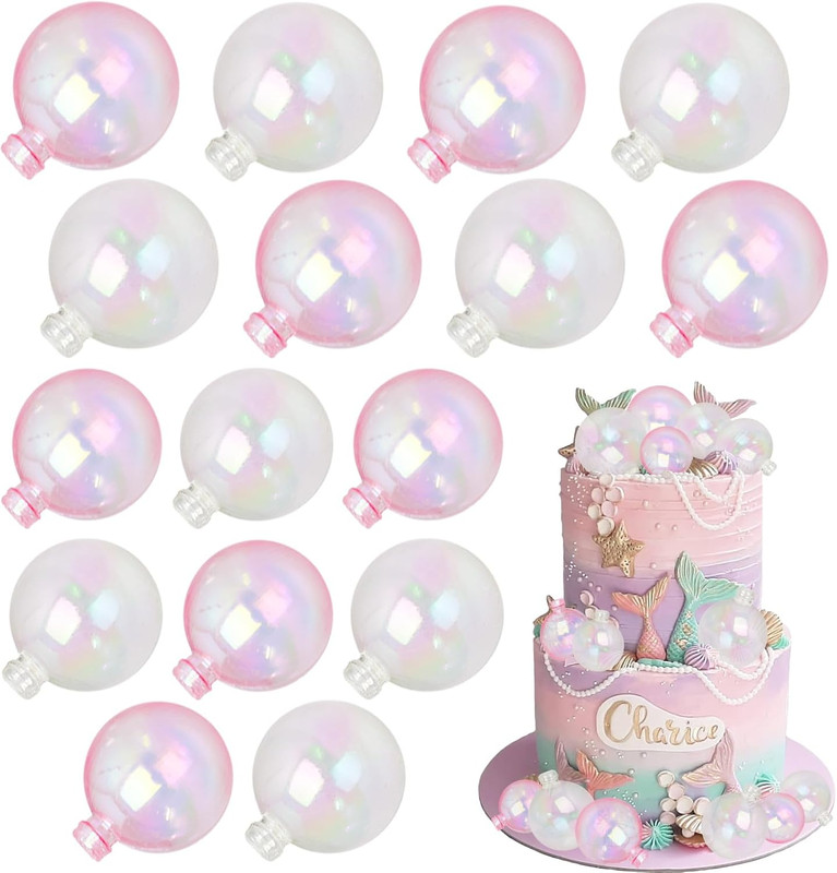Bubbles Cake Toppers Bubble Pearl Balls Cake Topper Pink Pearl Ocean Cake Balls