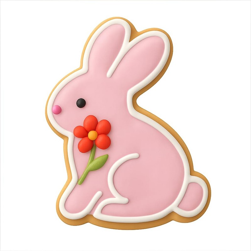 Springtime Bunny Cookie Cutter & Stamp - 4x3 Fun Kitchen Baking gallery