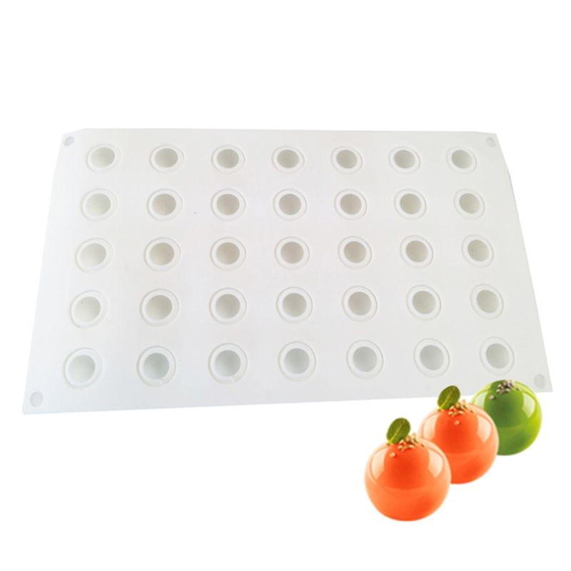 35 Cavity 3D Round Sphere Ball Silicone Mold Cake Decorating Mousse Dessert Past gallery