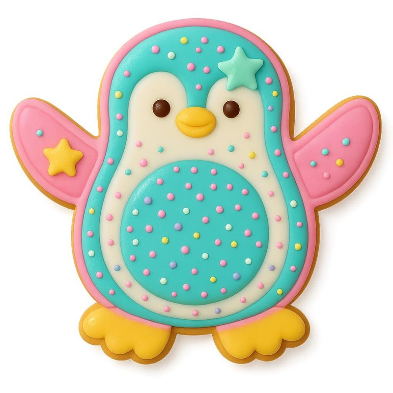Cute Penguin Cookie Cutter & Stamp – 4x3.33" (Random Color) gallery