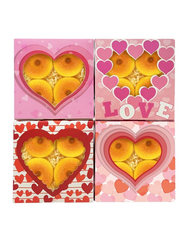60 PCS 6x6x3" Valentine Cookie Boxes Window Small Pastry Bakery Heart Love gallery