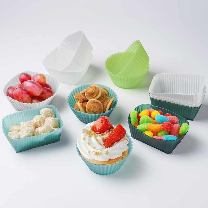 Silicone Cupcake Liners, Upgrades 36 Pack Standard, Soft Colors of 36 gallery
