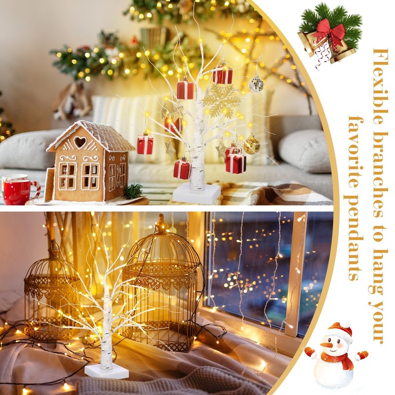 Macarrie 6 Pcs LED Birch Tree Lights Christmas Wedding Decor Tabletop 18" gallery