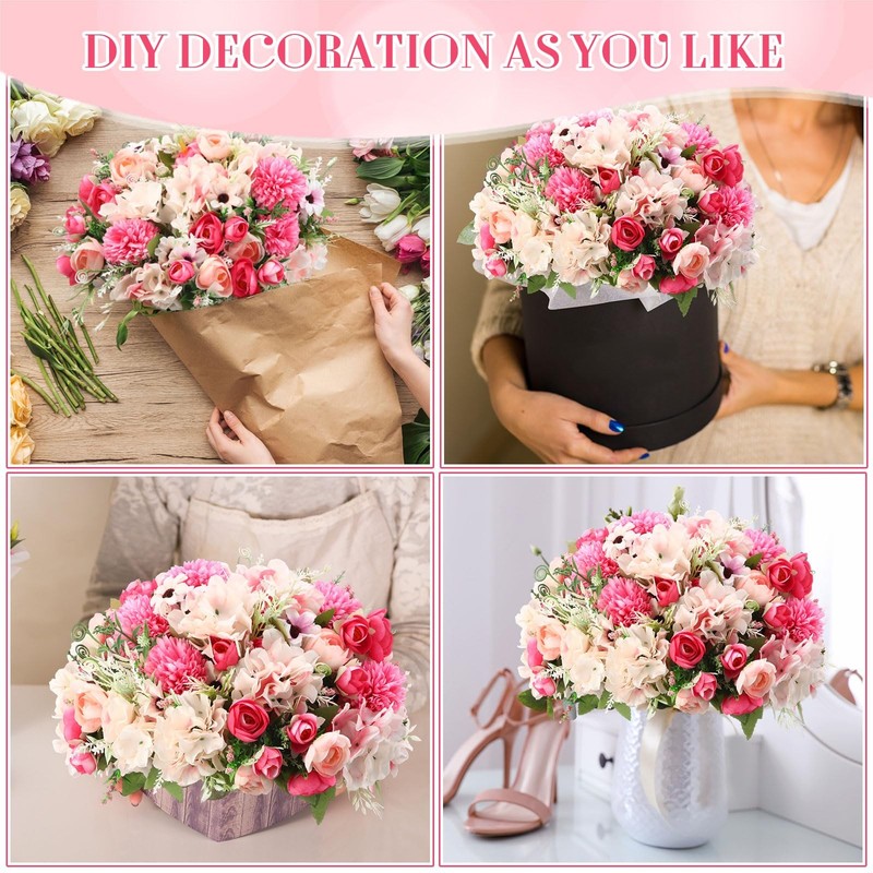 Tigeen Peonies Artificial Flowers Faux Roses Silk Flowers Hydrangea Artificial gallery