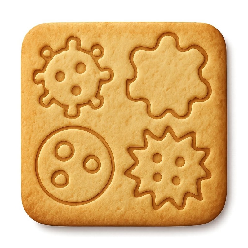 Clustered Virus Mini Cookie Cutter & Stamp, Fondant & Clay – 4×4″