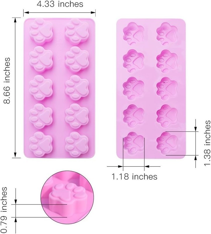 Versatile Puppy Paw & Bone Silicone Molds - Safe for Oven, Freezer & Dishwasher gallery