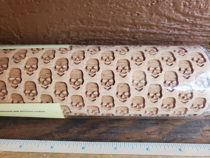 Sugar Skull Wood Rolling Pin Cookies Pie Crust Recipes gallery