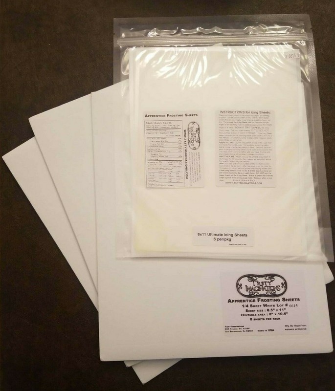 Edible Frosting Sheets *1/4 Sheet White Lot [18 Sheets] 8″x10.5″ printable area