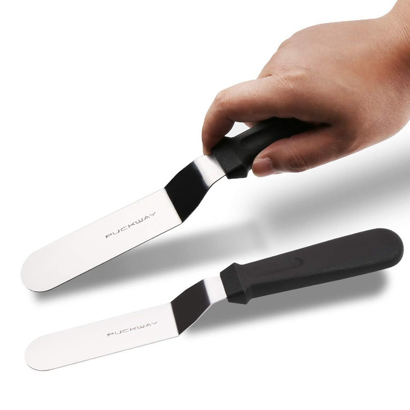 Angled Icing Spatula Stainless Steel Offset Spatula Cake Spatula Set of 2 Blac gallery