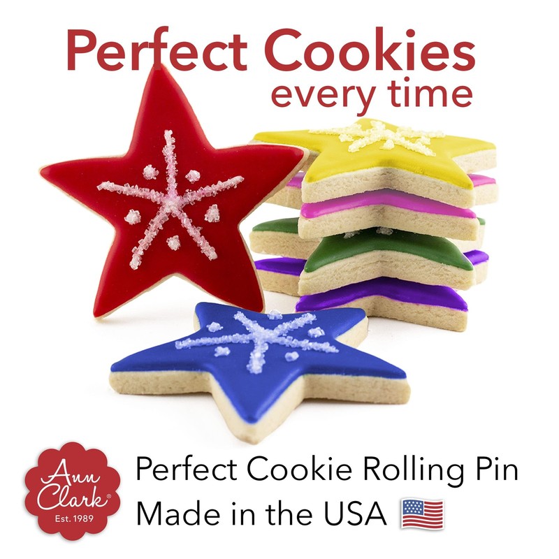 Perfect Cookie Rolling Pin 1/4-in. Fixed Depth Hardwood Made in the USA by An... gallery