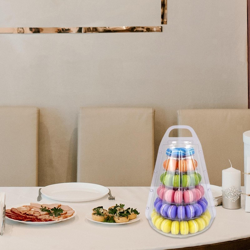 Macaron Tower Stand Platter Round Food Serving Stands Macaron Display Rack Cake gallery