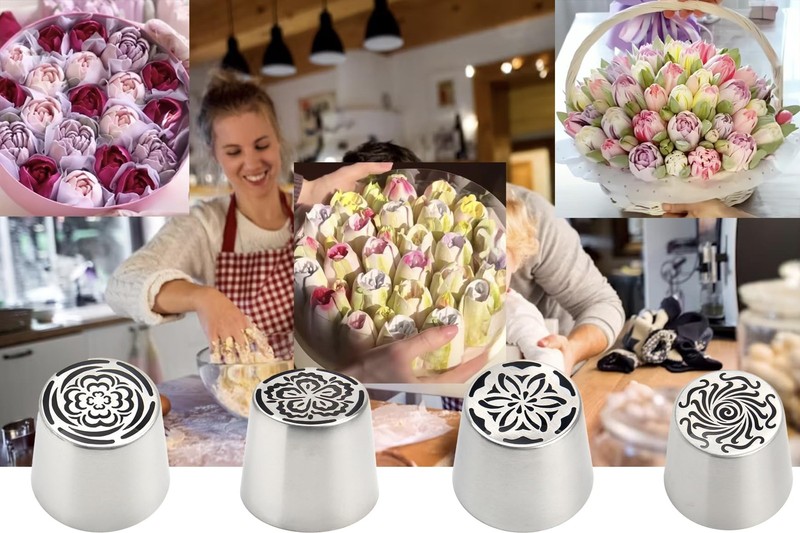 Mother Day Gift Extra Large Russian Piping Tips Cake Decorating Kit Silver gallery