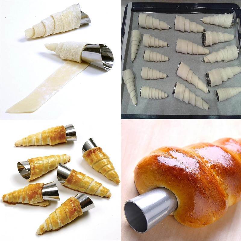 Stainless Steel Cream Horn Molds - 21 Pcs, Cannoli Form Tubes, Croissant Baki... gallery