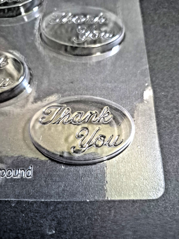 Thank You Chocolate Candy Clear Plastic Vintage Mold with Melting Instructions gallery