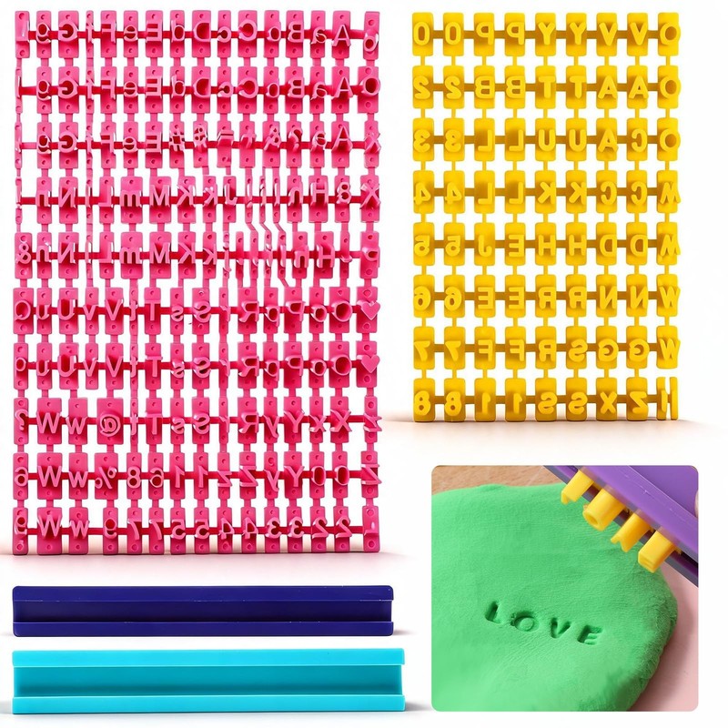225Pcs Fondant Letter Stamps, Alphabet Number Punctuation Stamp, Alphabet Sta…