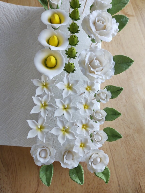 WHITE WEDDING GUM PASTE ASSORTMENT: Decorate Your Own Cake! (or other colours) gallery