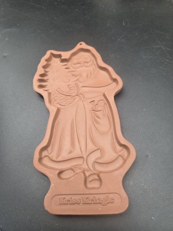 Longaberger Father Christmas Cookie Mold Vintage 1990 Pottery No Box