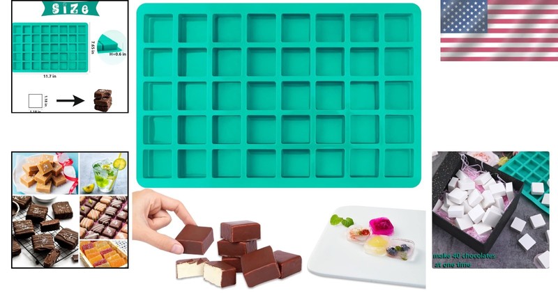 Easy Release 40-Cavity Silicone Candy Mold for Gummy, Chocolate & Caramel gallery