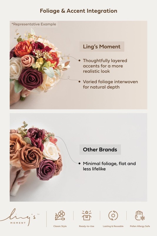 Ling'S Moment Lings Moment Pink Artificial Wedding Flower Bouquets For gallery