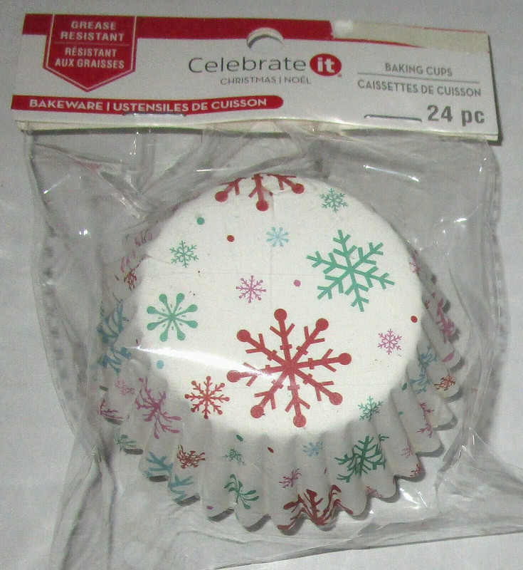 CHRISTMAS ~ Colorful Snowflakes ~ Baking Cups ~ 24 Pcs. by Celebrate It® ~4.33″