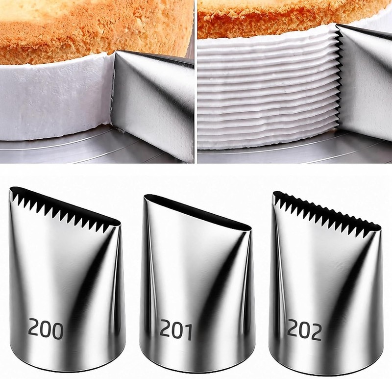 Extra Large Basketweave Piping Tips, Seamless | 3 Pieces, 200 201 202 gallery