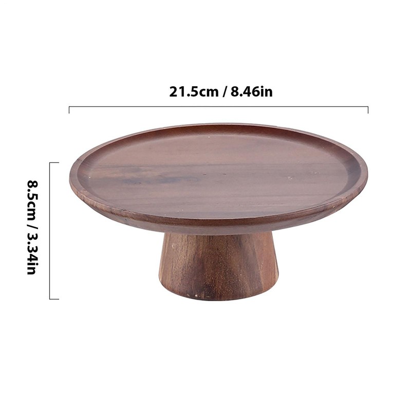 Wooden Cake Plate Footed Refreshment Tray Practical Dinner Plate Food High Grade gallery