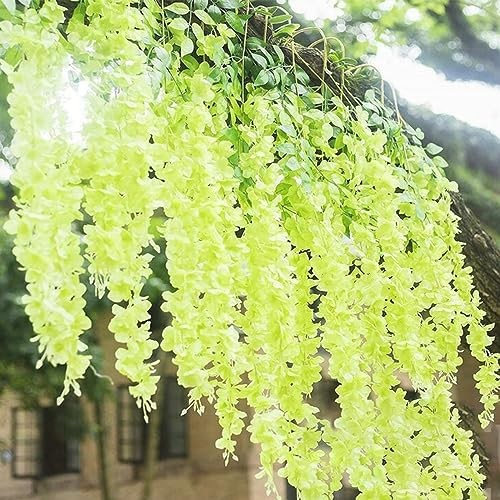 12 Pack Wisteria Hanging Flowers Garland, 3.77 Feet Artificial 12 PCS Green gallery