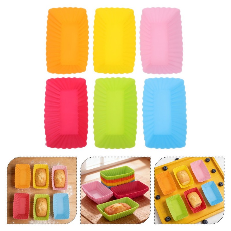 36 Pcs Rectangular Baking Molds Silicone Pudding Cups Cupcake Pans gallery