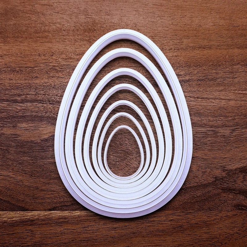 Egg Cookie Cutter 7pc Set - Classic Spring Oval Shaped Easter Baking Craft Mold