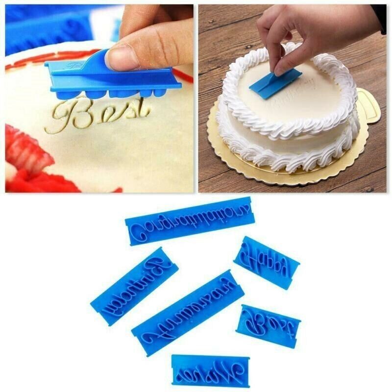 Happy Birthday Alphabet Letter Mould Cutter Fondant Mold 6pcs Cake Decor Chic gallery