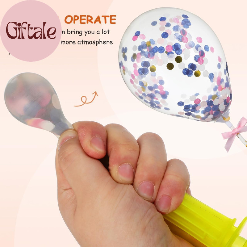 10Pcs Balloon Cake Toppers, Confetti Mini Balloons on a Stick for Birthday Party gallery