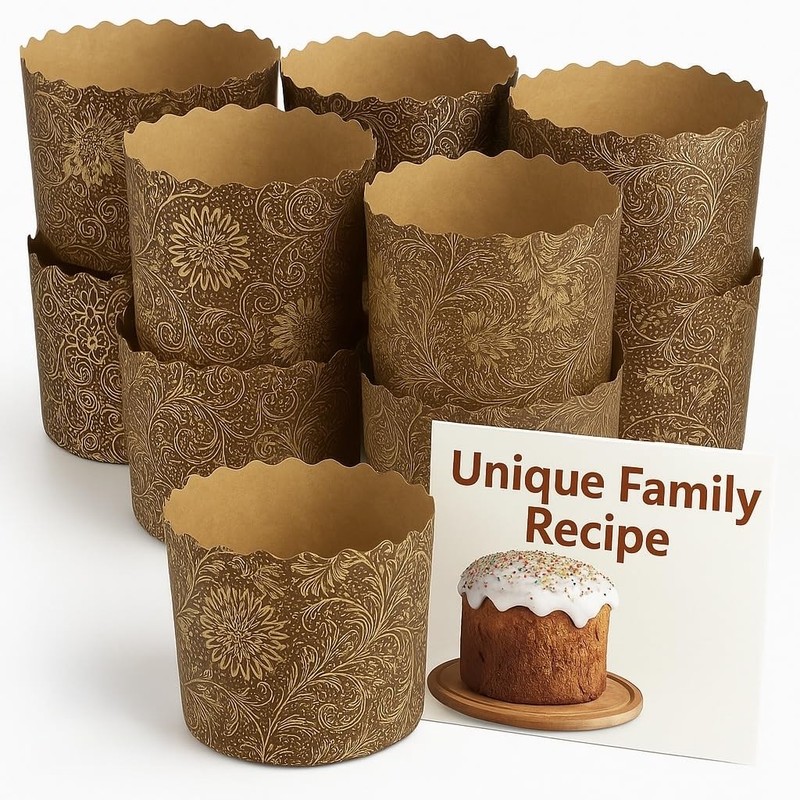 15 oz Kulich & Panettone Baking Molds – 12 Pack | Large Non-Stick Easter Brea...