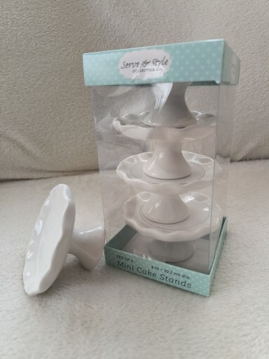 White Ceramic Round CUPCAKE Pedestals (set of 4) 4 " Dia. (2 Sets Available) gallery