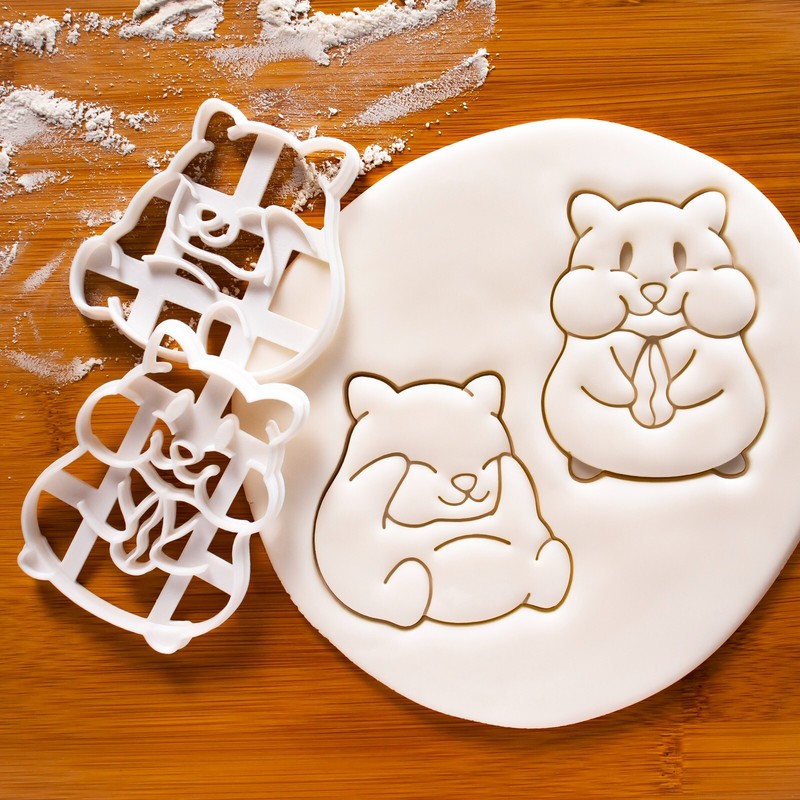 Cute Hamster Cookie Cutters Set – small pet animal shelter adoption baby shower