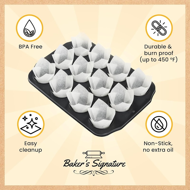 Tulip Cupcake Liners, Muffin Liners for Baking by Baker’s Signature – 200pcs ... gallery