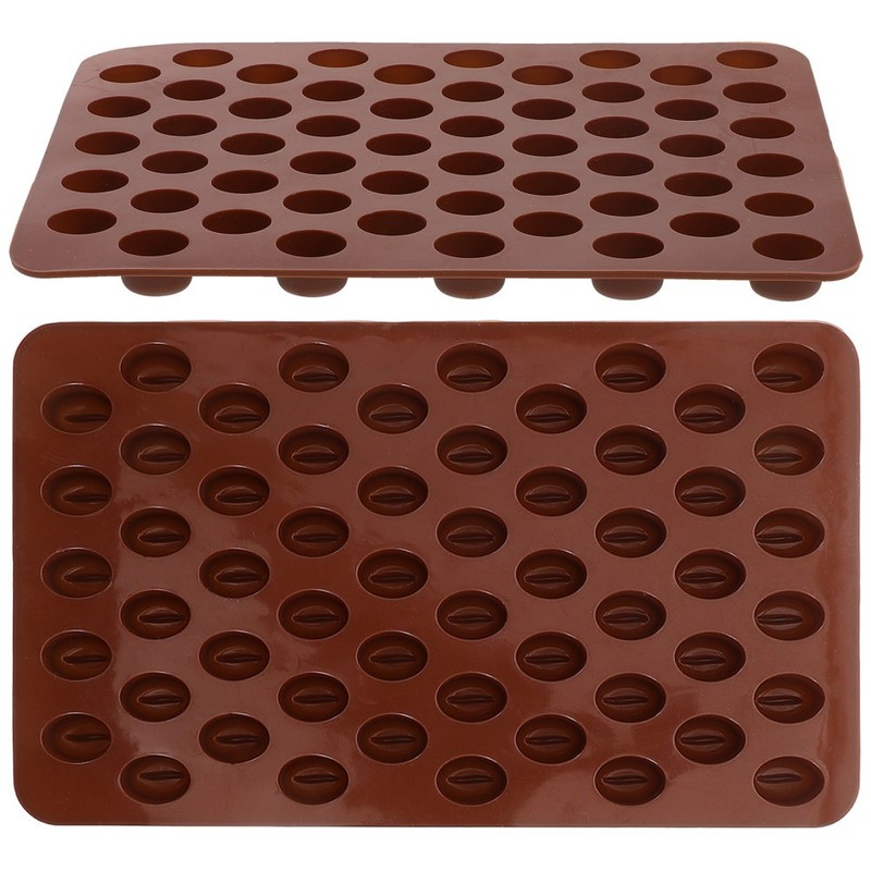 2Pcs Silicone Chocolate Molds Coffee Bean Shape Tray for Baking Craft Use