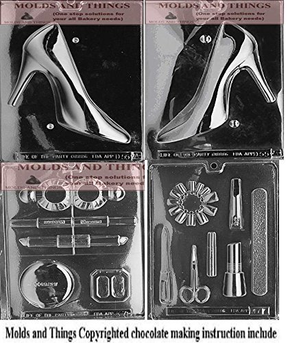 Make up kit chocolate candy mold,Manicure kit Candy Mold,High heel candy mold