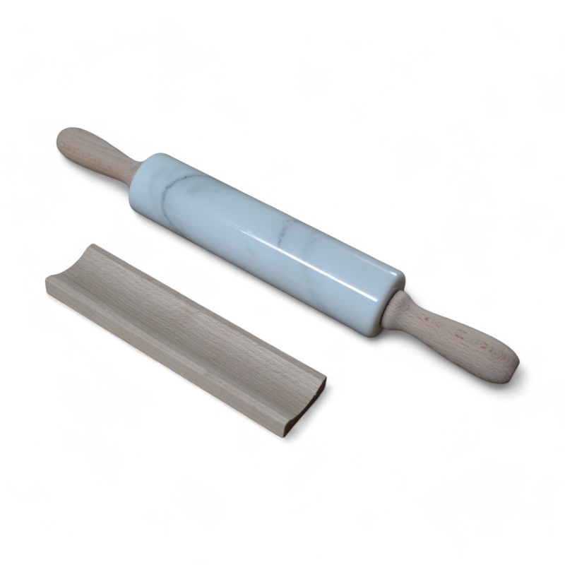 Carrara White Marble Trick with Wooden Base Italian White Marble Rollin