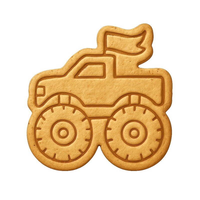 Streamer Monster Truck Cookie Cutter & Stamp, Fondant & Clay – 4×4″