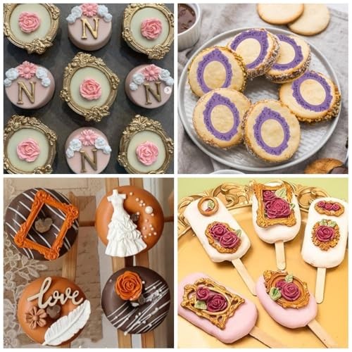 Photo Frame Fondant Molds Picture Frames Silicone Mold Vintage Frame Molds 4pcs gallery
